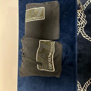 Emporio Armani Charcoal Hoodie with Logo